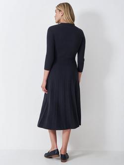 Crew Clothing Poppy 3/4 Sleeve Knit Dress, Navy Blue - view 2, Navy Blue
