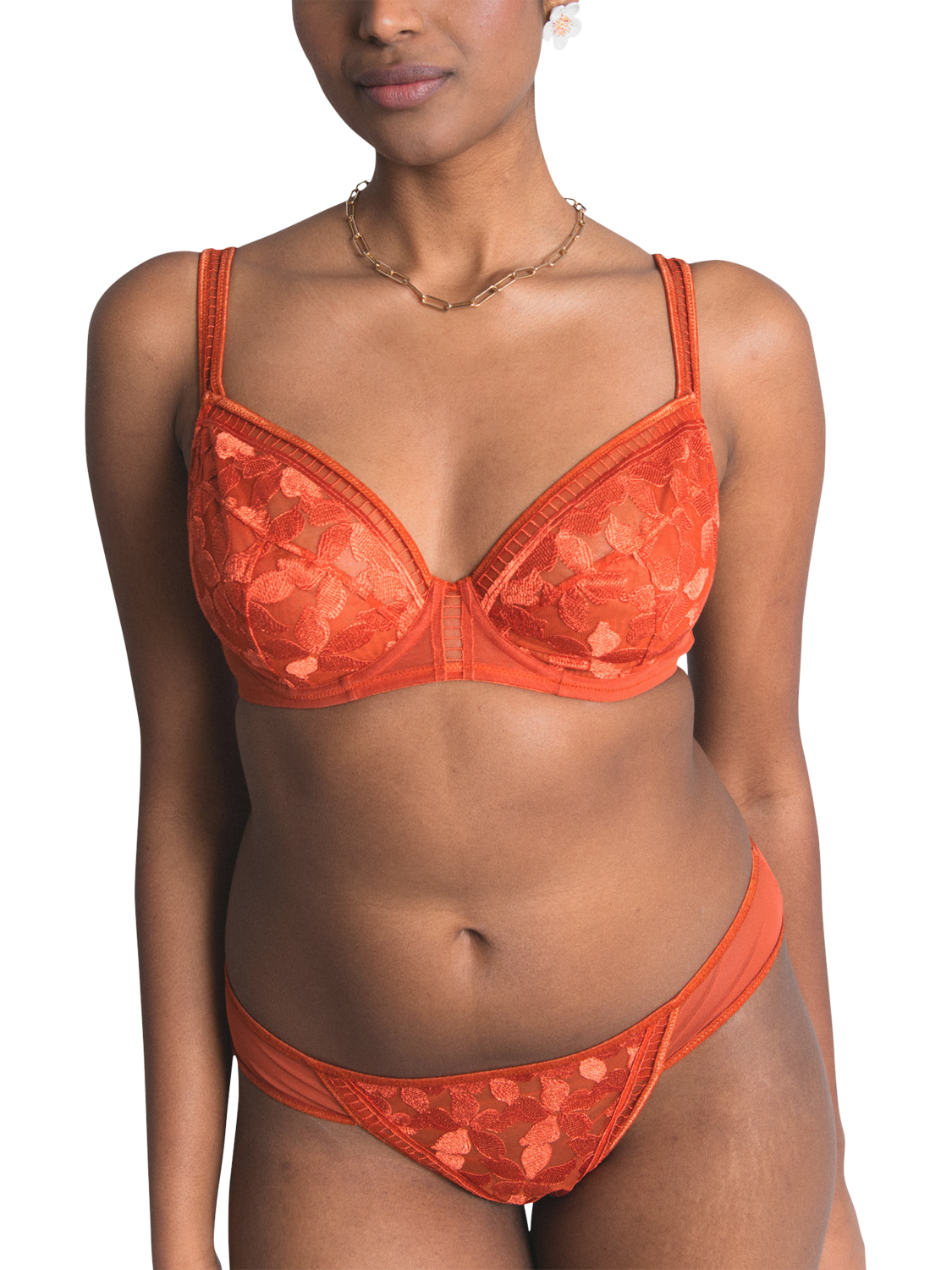 Product image 2 of 6, which shows Maison Lejaby Magnolia Full Cup Bra, Rooibos, 34C