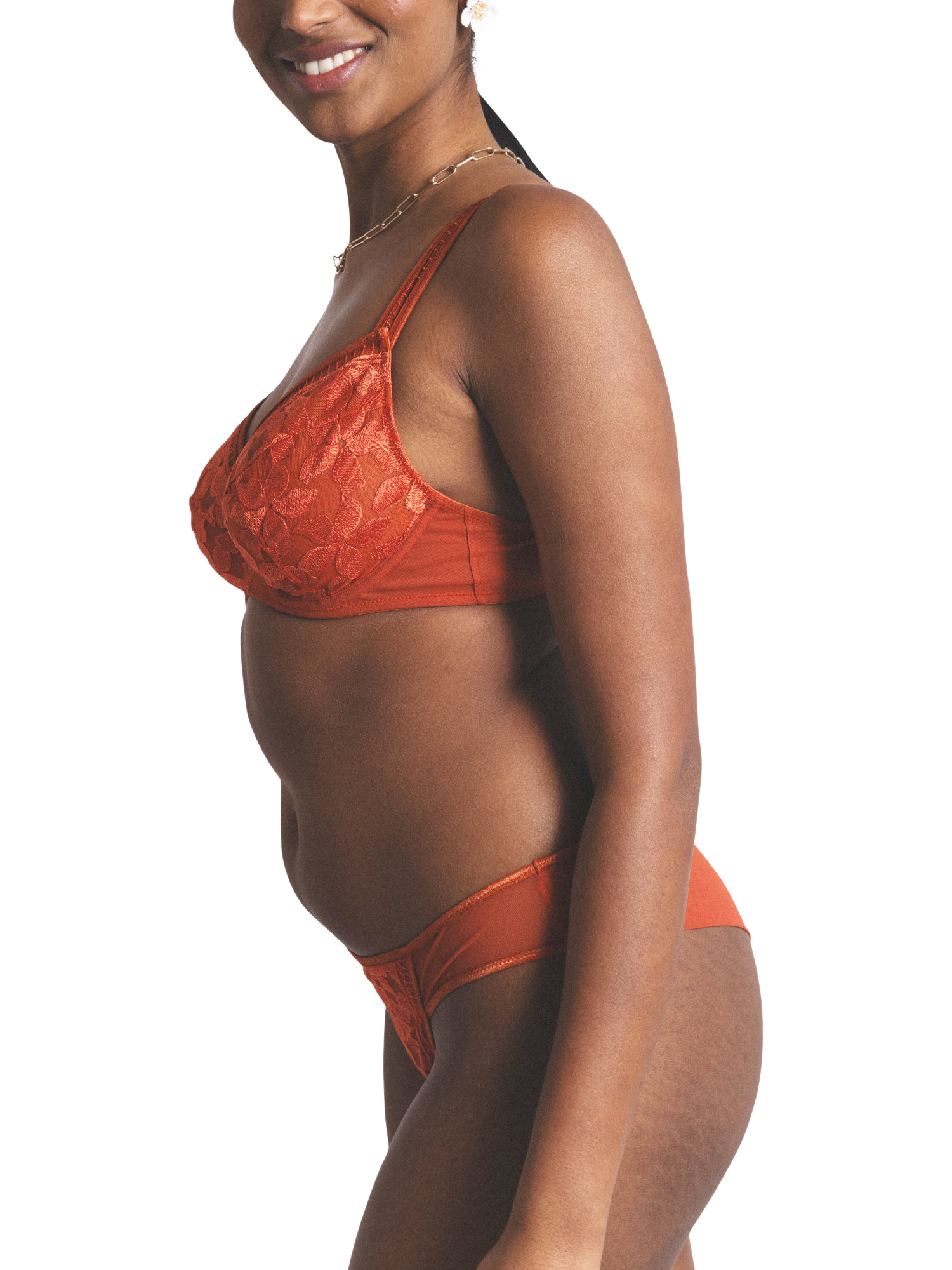 Product image 3 of 6, which shows Maison Lejaby Magnolia Full Cup Bra, Rooibos, 34C
