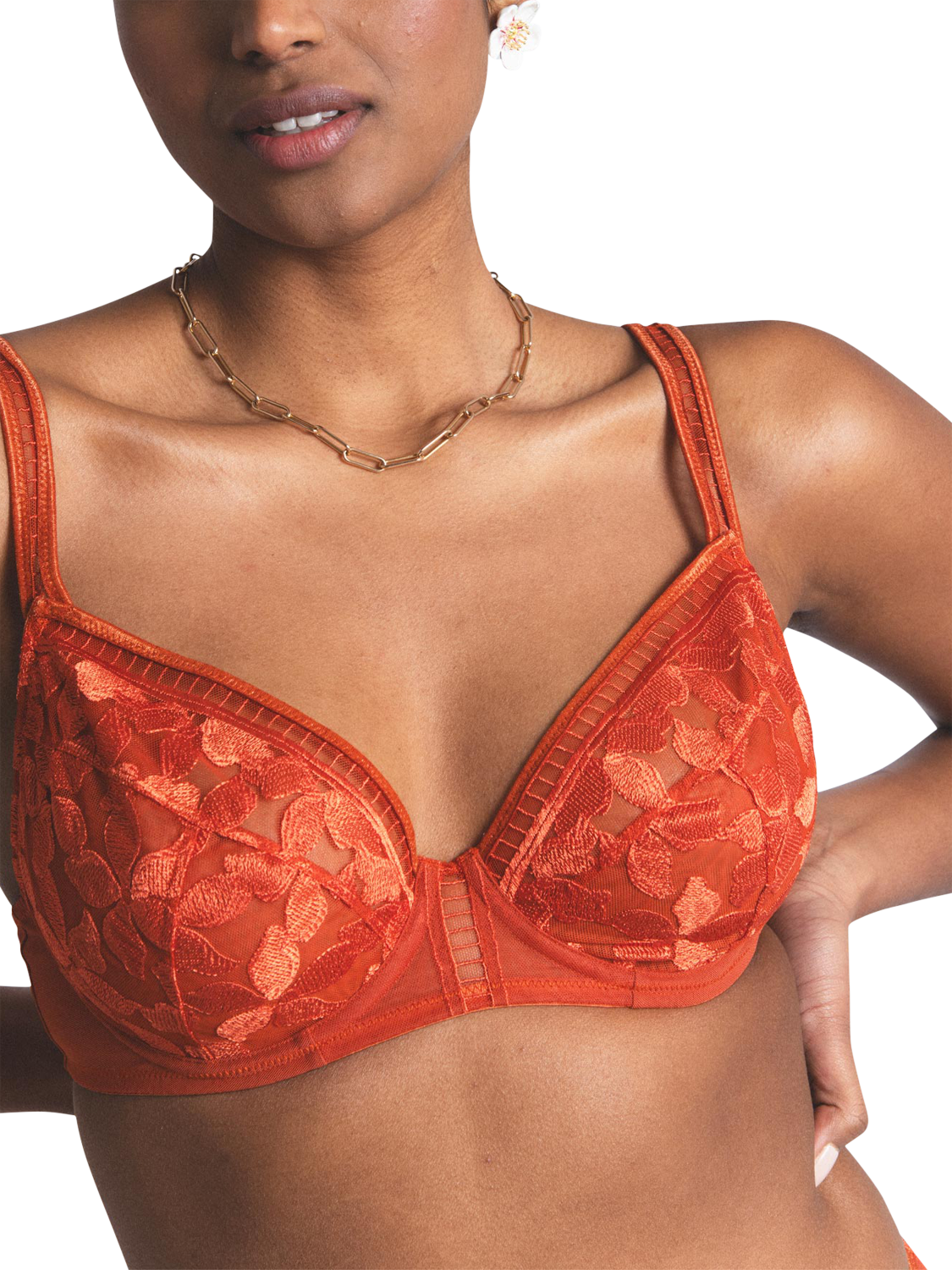 Product image 5 of 6, which shows Maison Lejaby Magnolia Full Cup Bra, Rooibos, 34C
