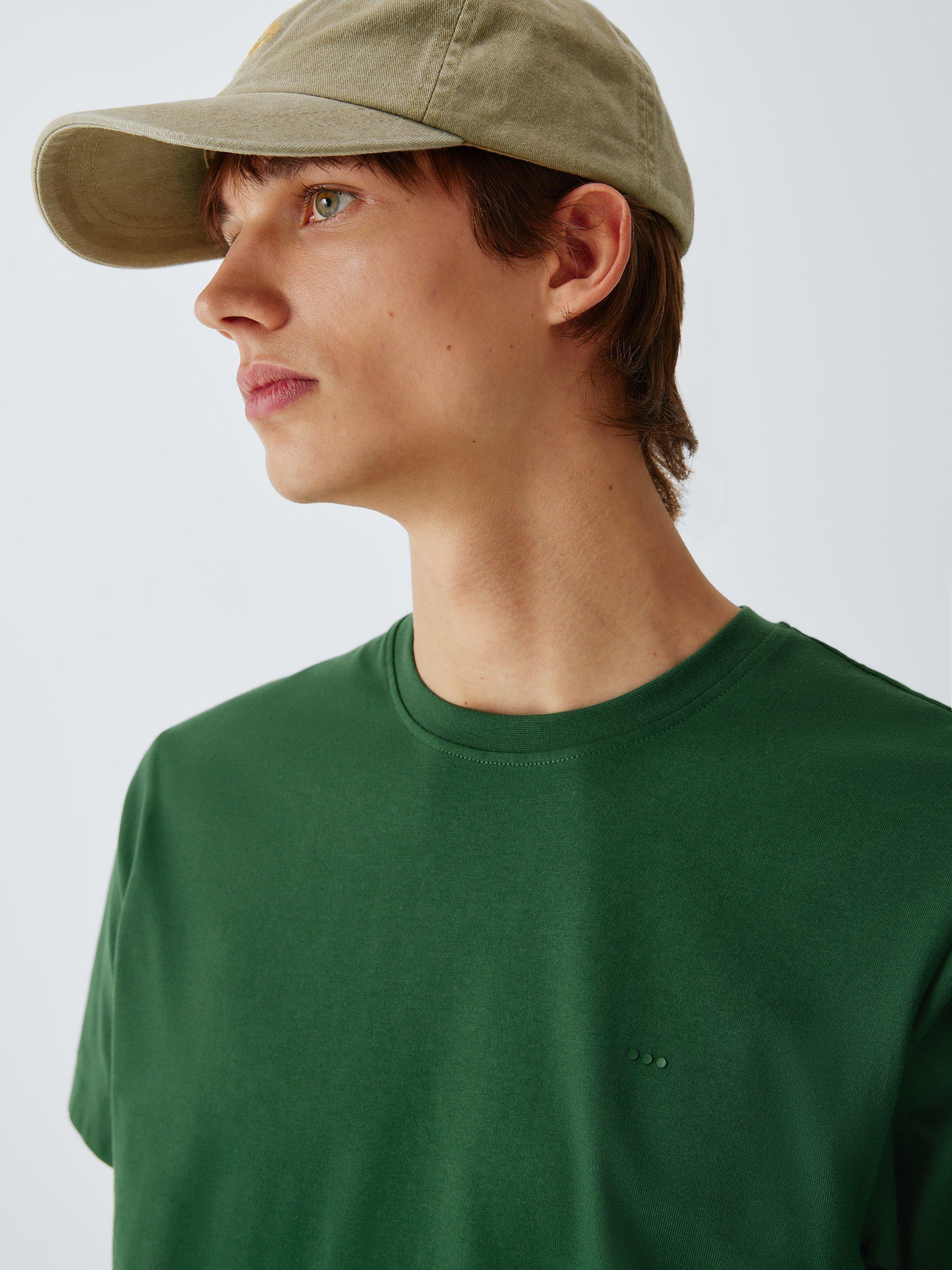 Product image 5 of 6, which shows Kin Logo Regular Fit Short Sleeve Cotton T-Shirt, Dark Green, S