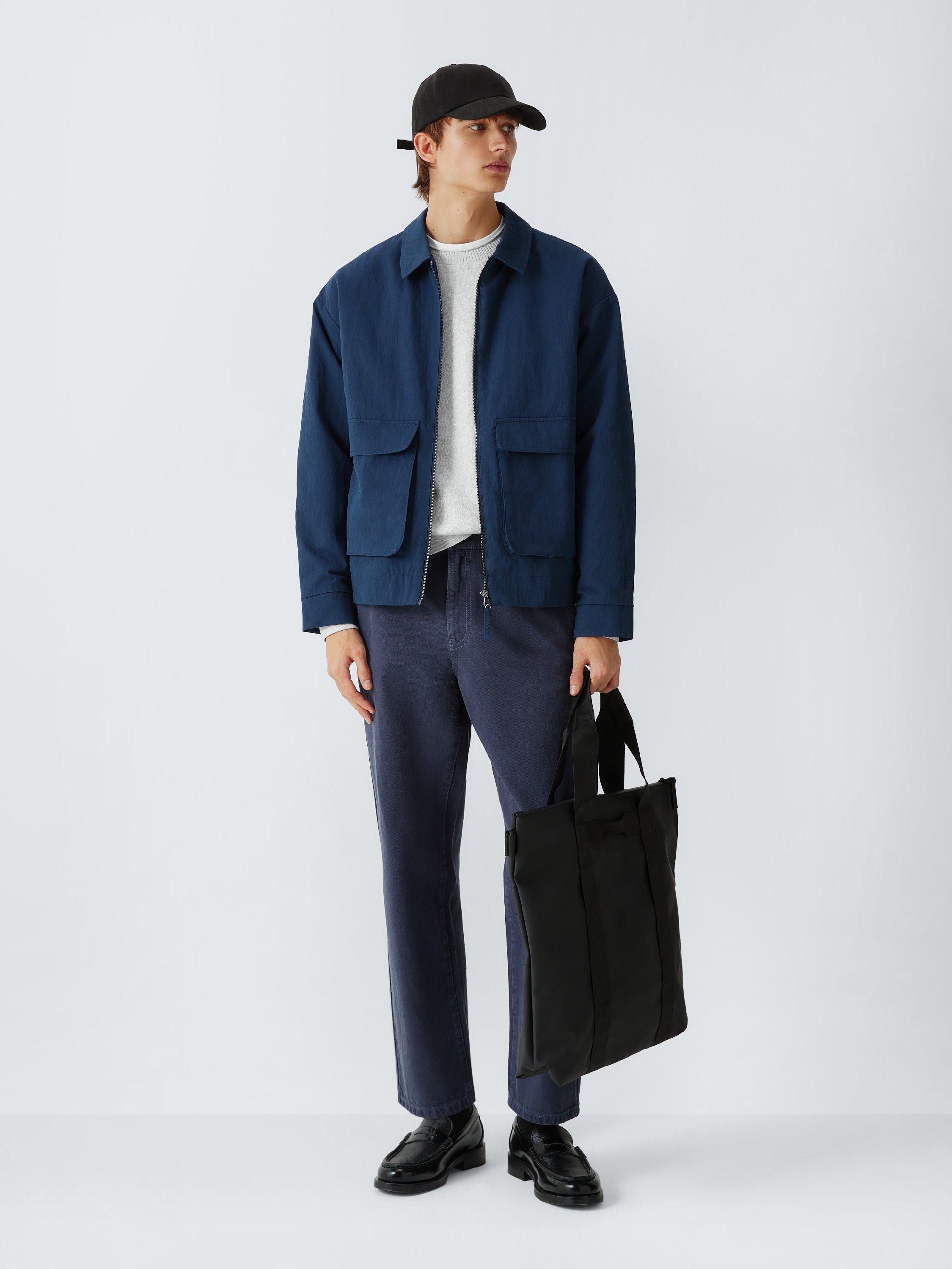 Product image 3 of 6, which shows Kin Birdseye Cotton Knit Crew Neck Jumper, Light Grey, S