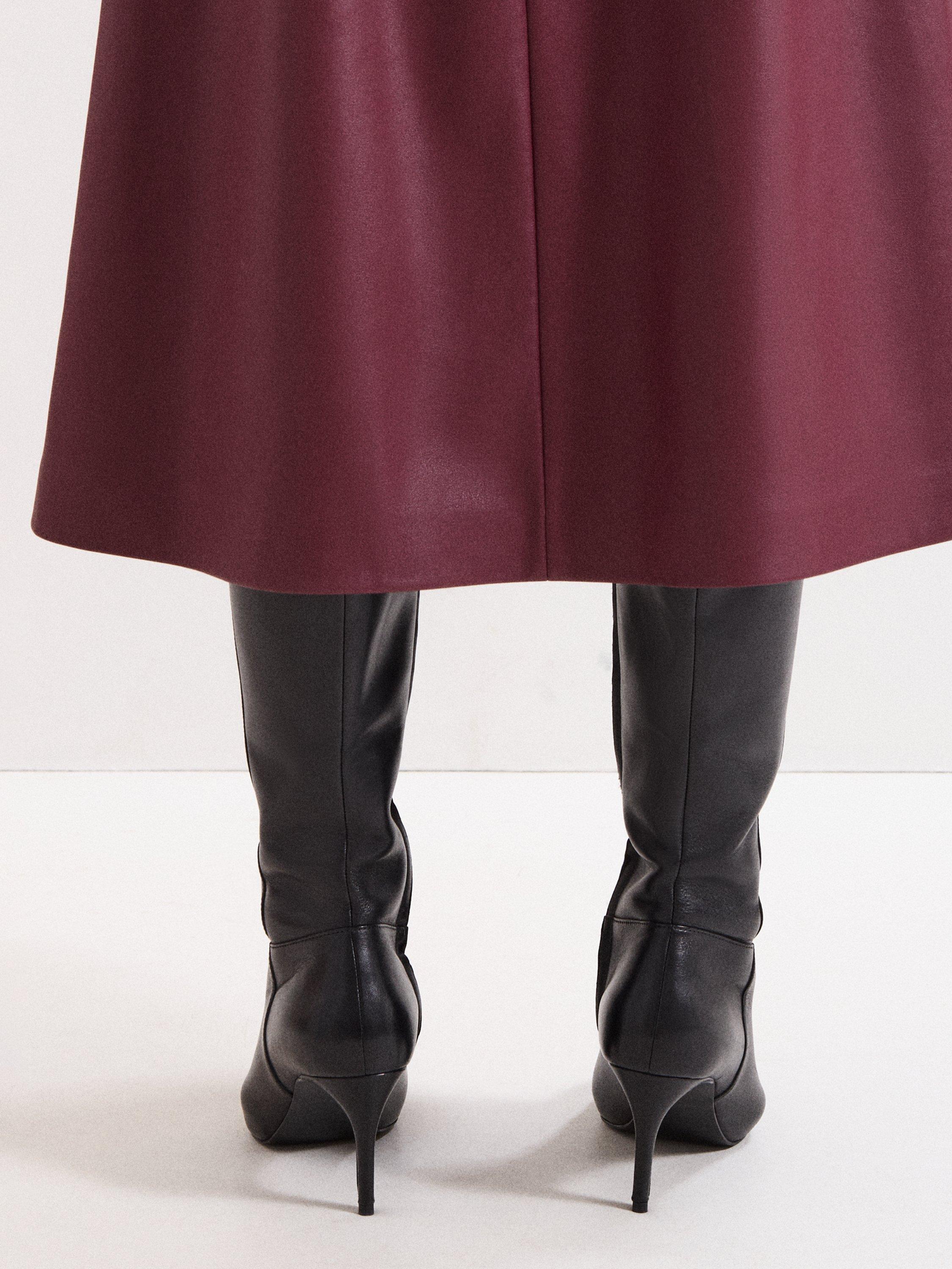 Product image 9 of 9, which shows Phase Eight Knee High Leather Heel Boots, Black, 3