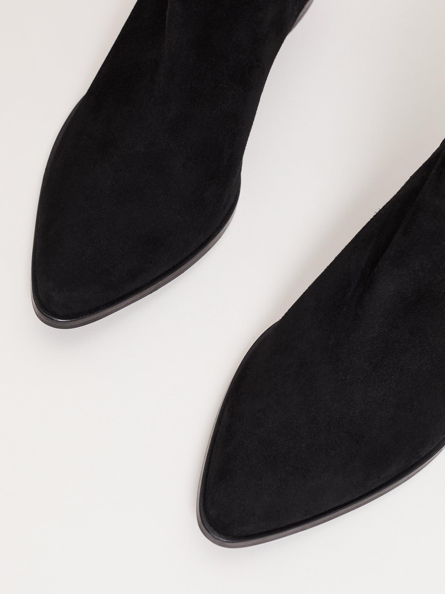 Product image 5 of 9, which shows Phase Eight Studded Suede Ankle Boots, Black, 3