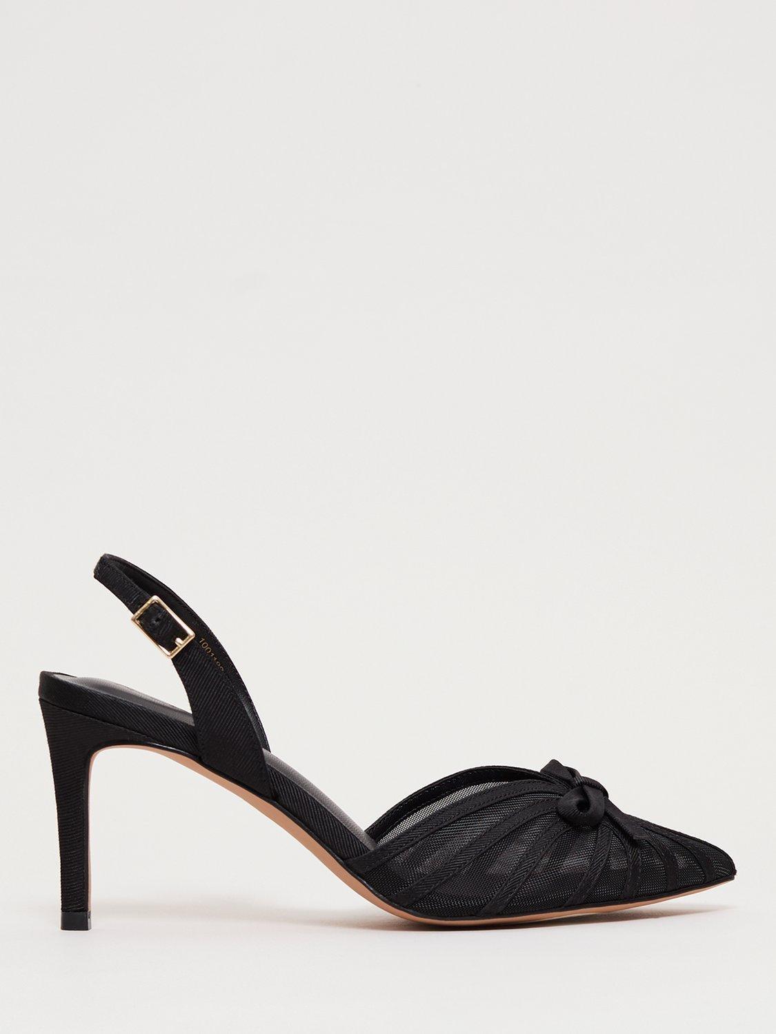 Product image 1 of 9, which shows Phase Eight Grosgrain Slingback Shoes, Black, 3