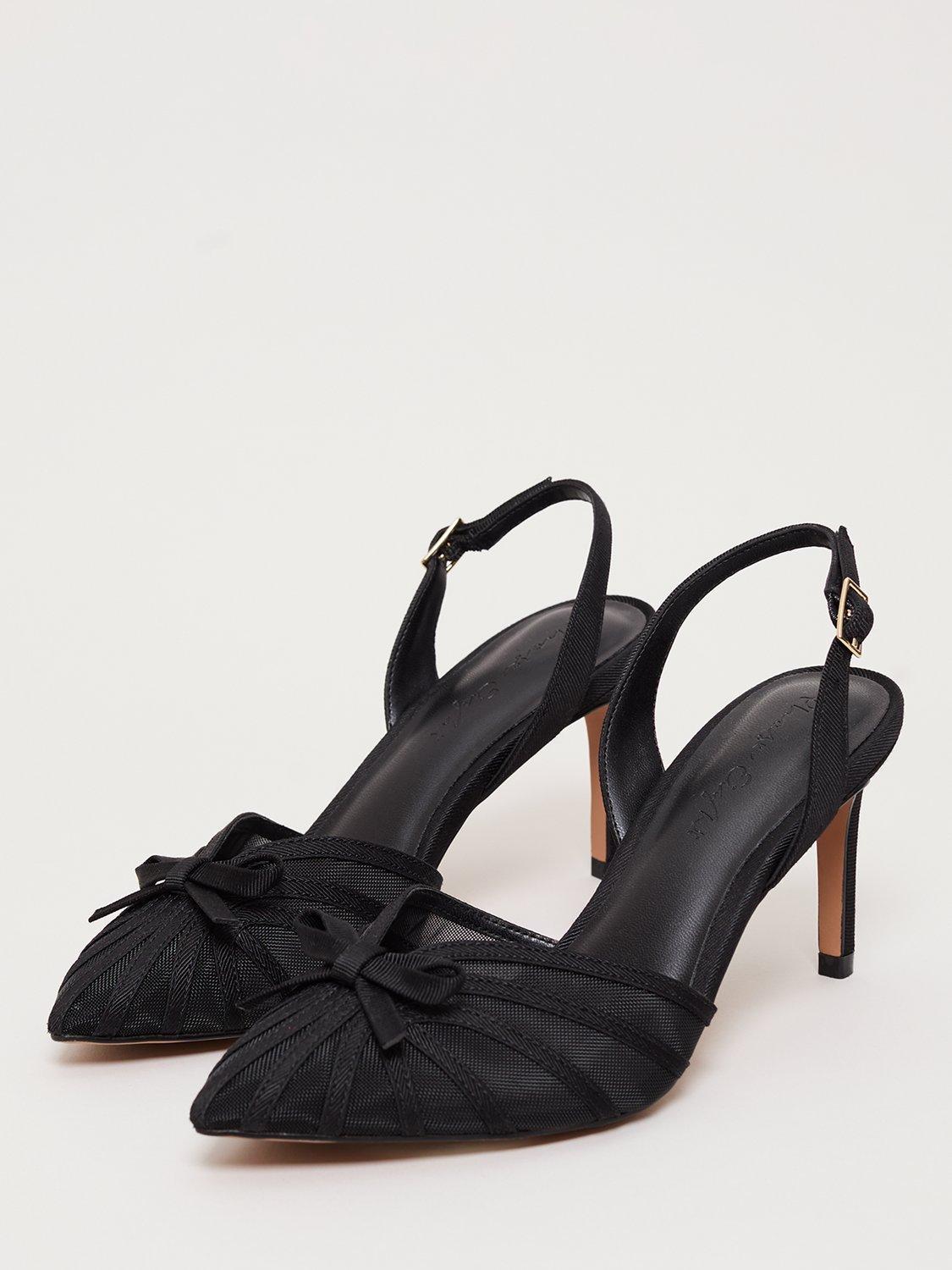 Product image 2 of 9, which shows Phase Eight Grosgrain Slingback Shoes, Black, 3