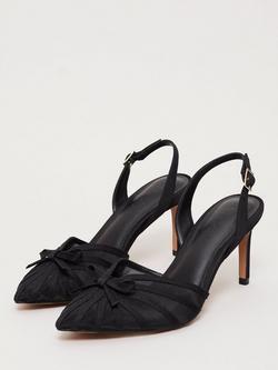 Phase Eight Grosgrain Slingback Shoes, Black - view 2, Black