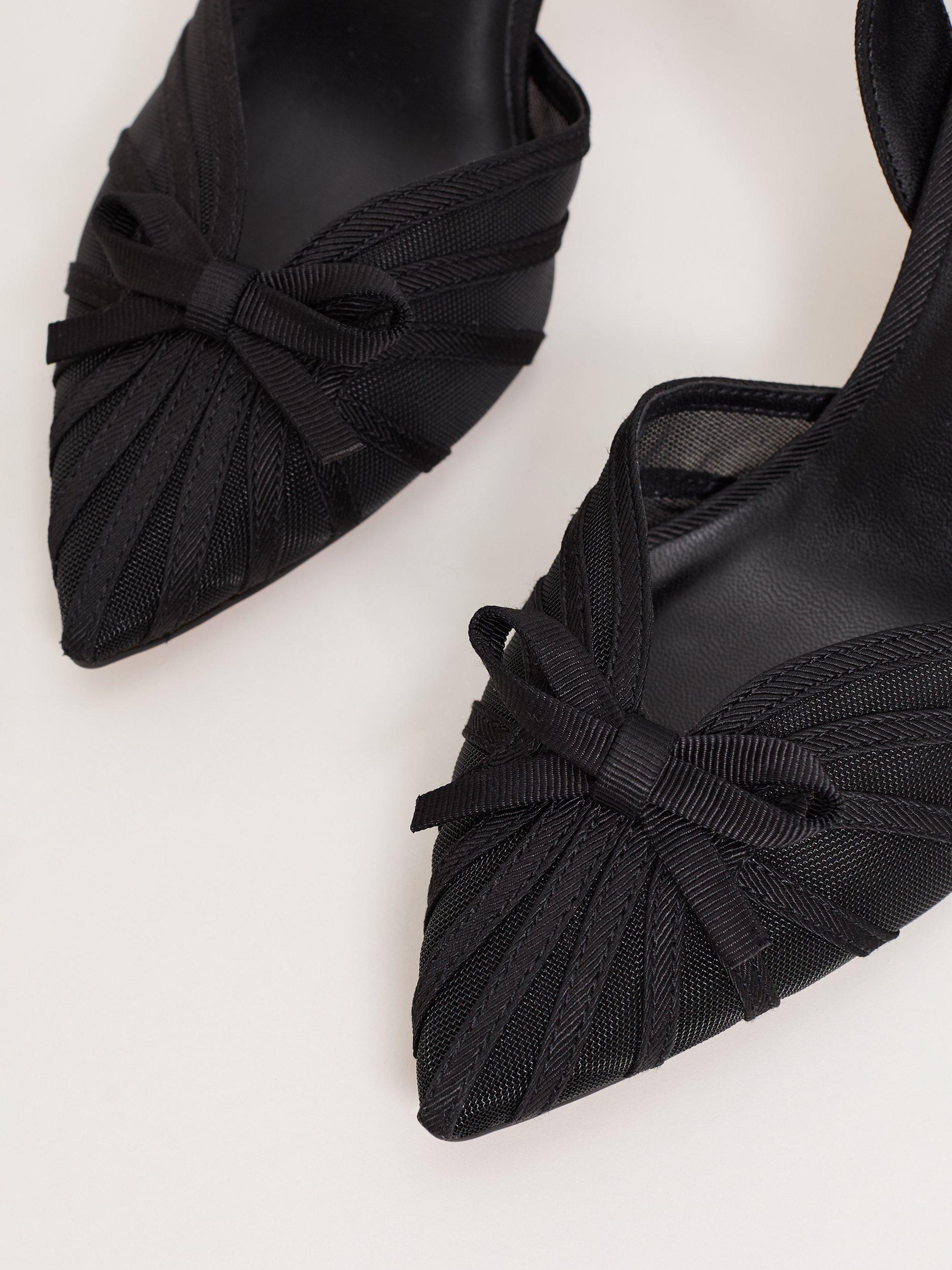 Product image 4 of 9, which shows Phase Eight Grosgrain Slingback Shoes, Black, 3