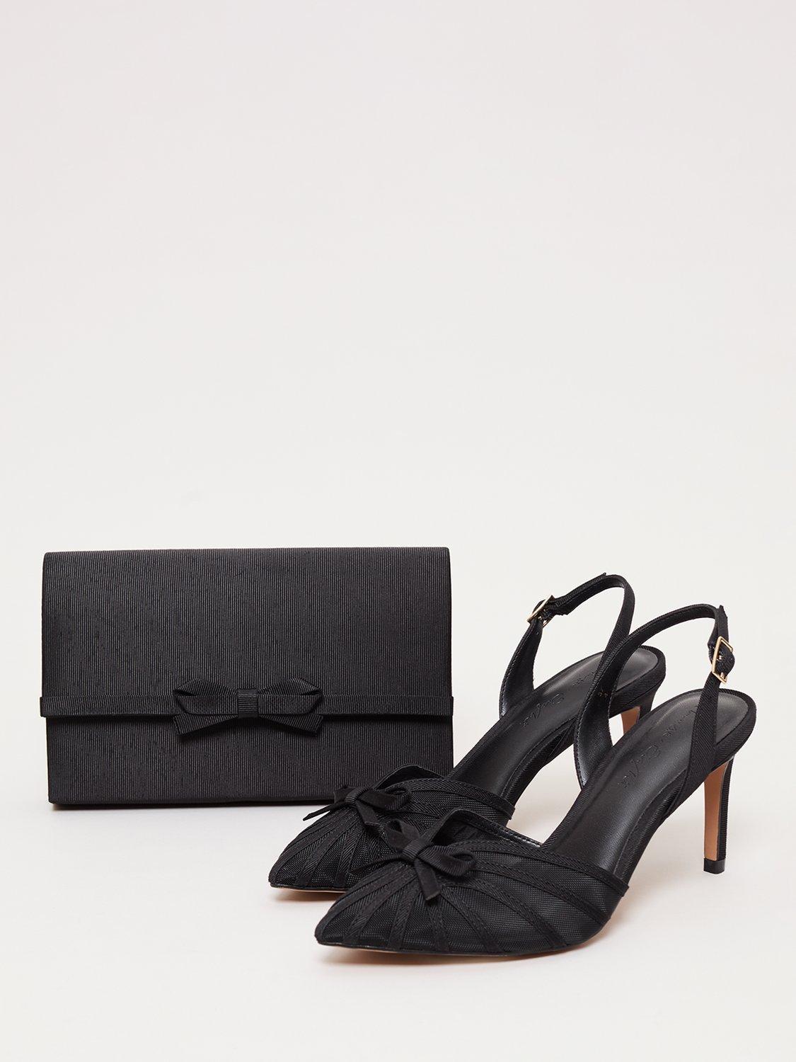 Product image 5 of 9, which shows Phase Eight Grosgrain Slingback Shoes, Black, 3