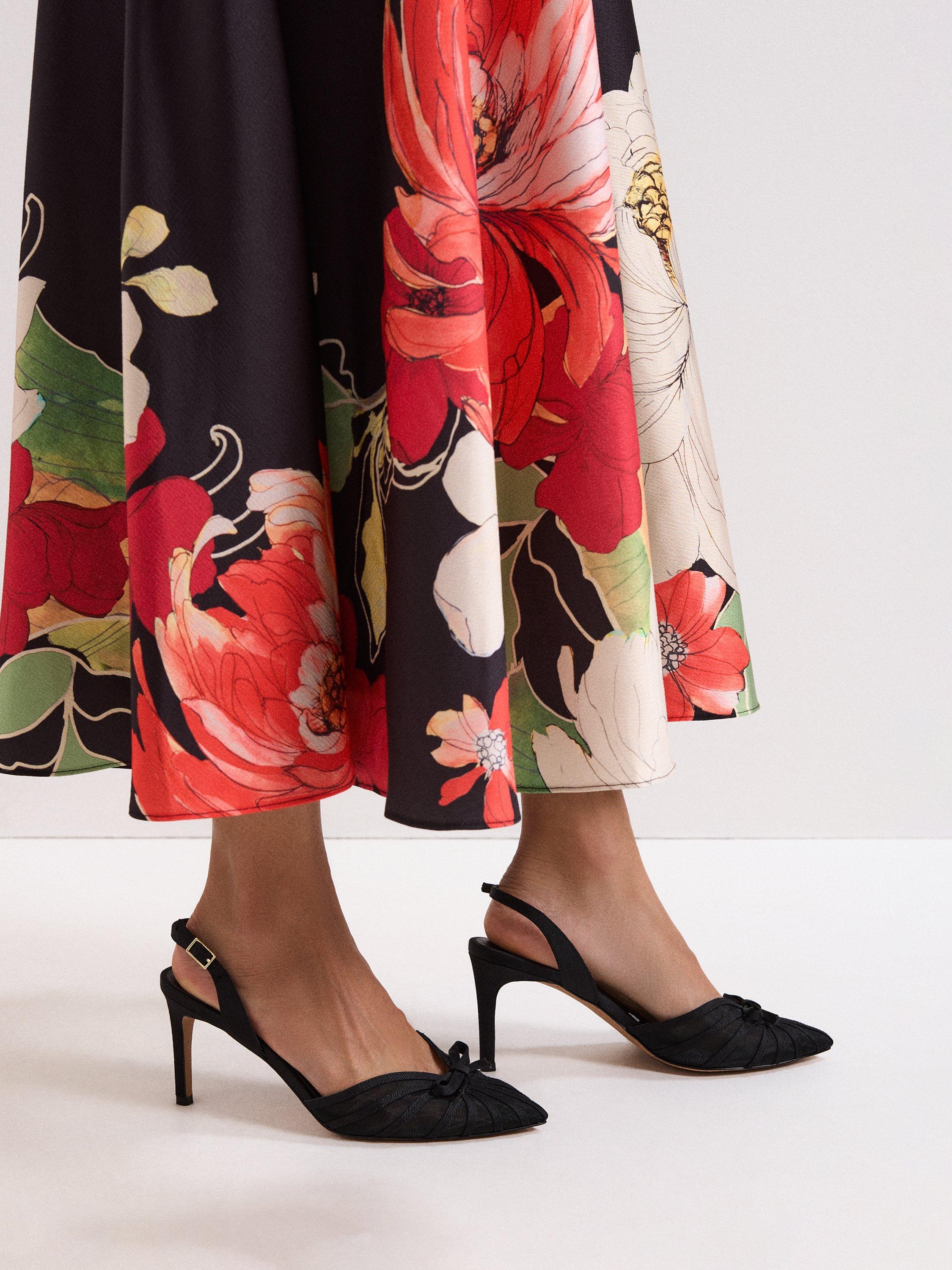 Product image 8 of 9, which shows Phase Eight Grosgrain Slingback Shoes, Black, 3