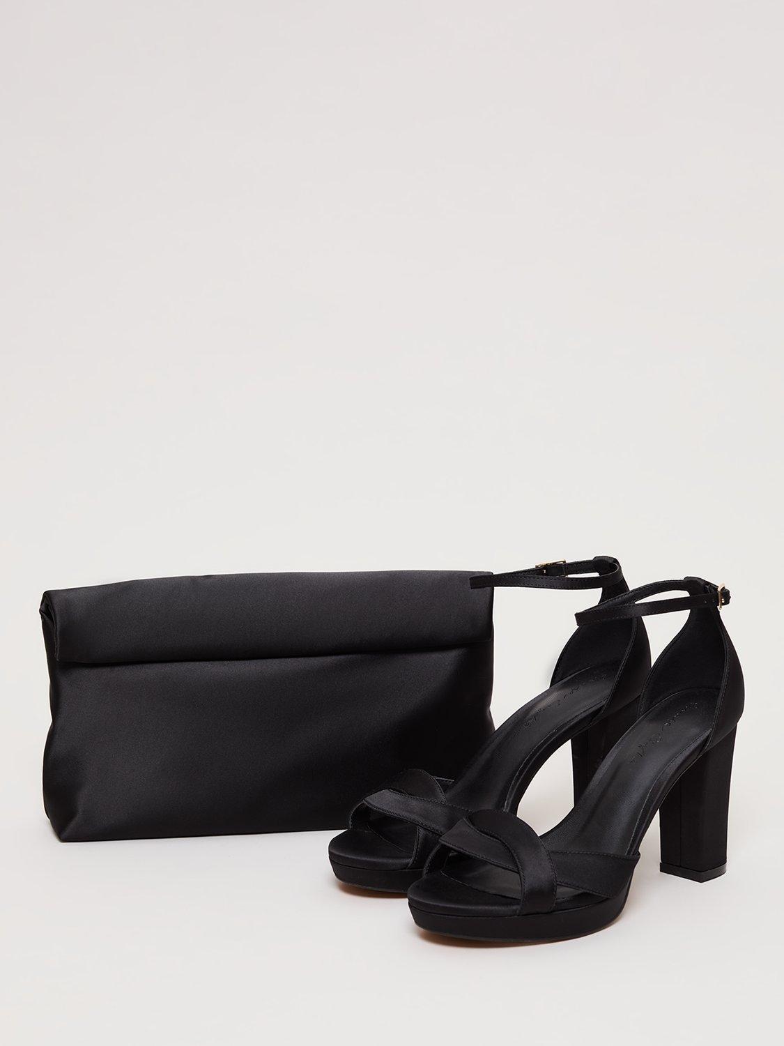 Product image 5 of 9, which shows Phase Eight Satin Twist Platform Sandals, Black, 3