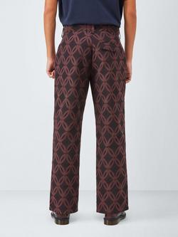John Lewis x LABRUM Applique Geometric Print Cotton Blend Trousers, Bitter Chocolate - view 2, Bitter Chocolate