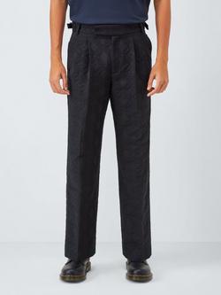 John Lewis x LABRUM Cowrie Jacquard Texture Trousers, Black, Black
