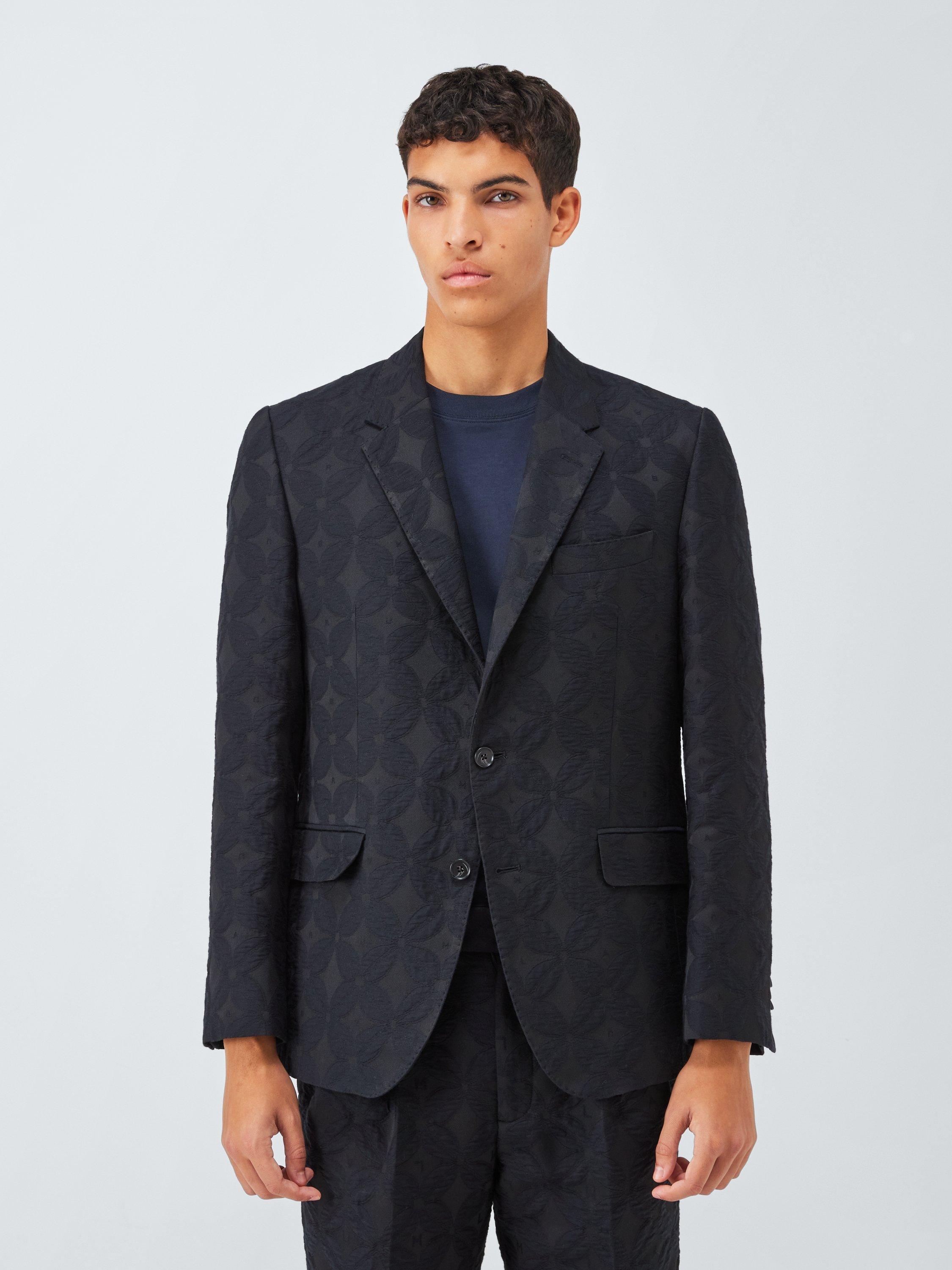 Product image 1 of 8, which shows John Lewis x LABRUM Cowrie Jacquard Texture Blazer, Black, 36R