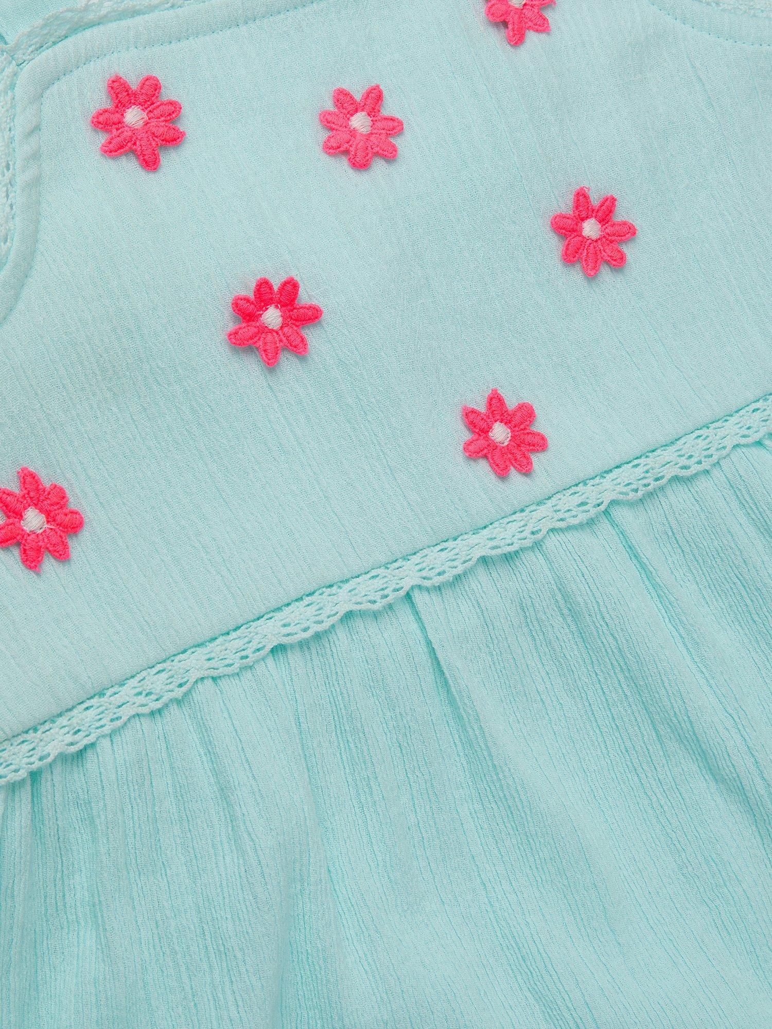 Product image 3 of 3, which shows Angels by Accessorize Kids' Flower Dress, Blue, 9-10 years