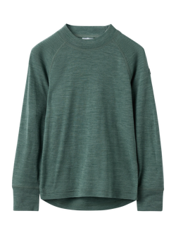 Polarn O. Pyret Kids' Wool Long Sleeve Unisex Sweater, Green