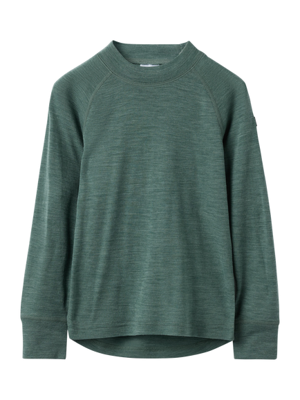Polarn O. Pyret Kids' Wool Long Sleeve Unisex Sweater, Green