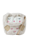 Angels by Accessorize Kids' Faux Fur Owl Crossbody Bag, Natural