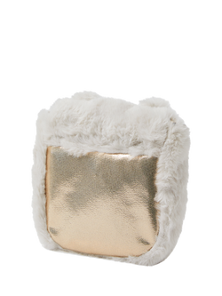 Angels by Accessorize Kids' Faux Fur Owl Crossbody Bag, Natural - view 2, Natural