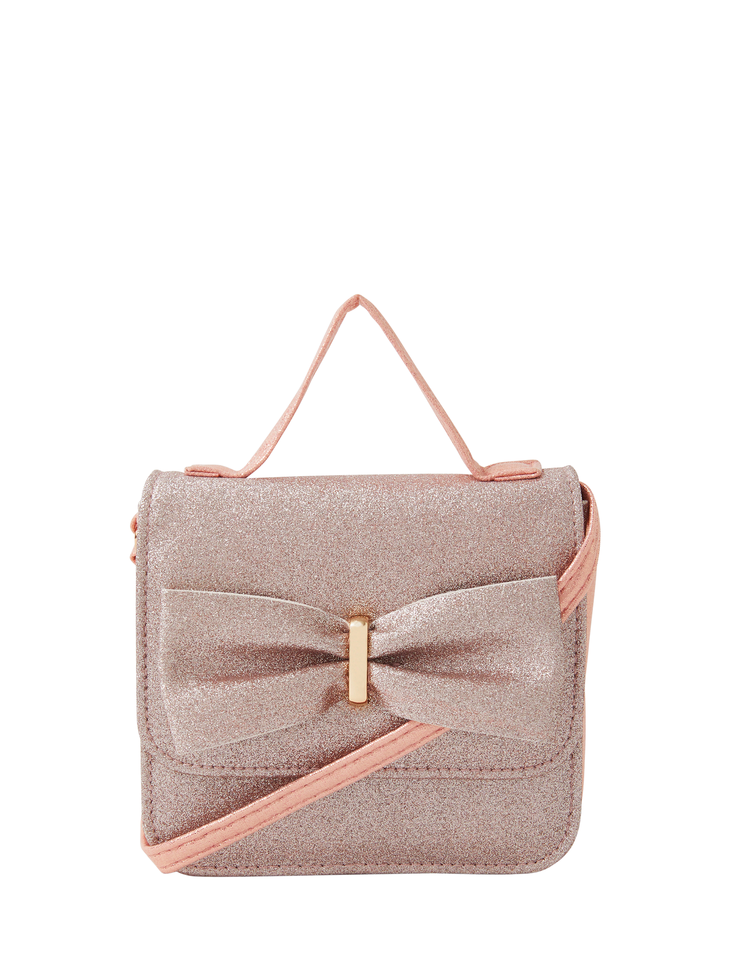 Product image 1 of 4, which shows Angels by Accessorize Kids' Glitter Party Bag, Pink