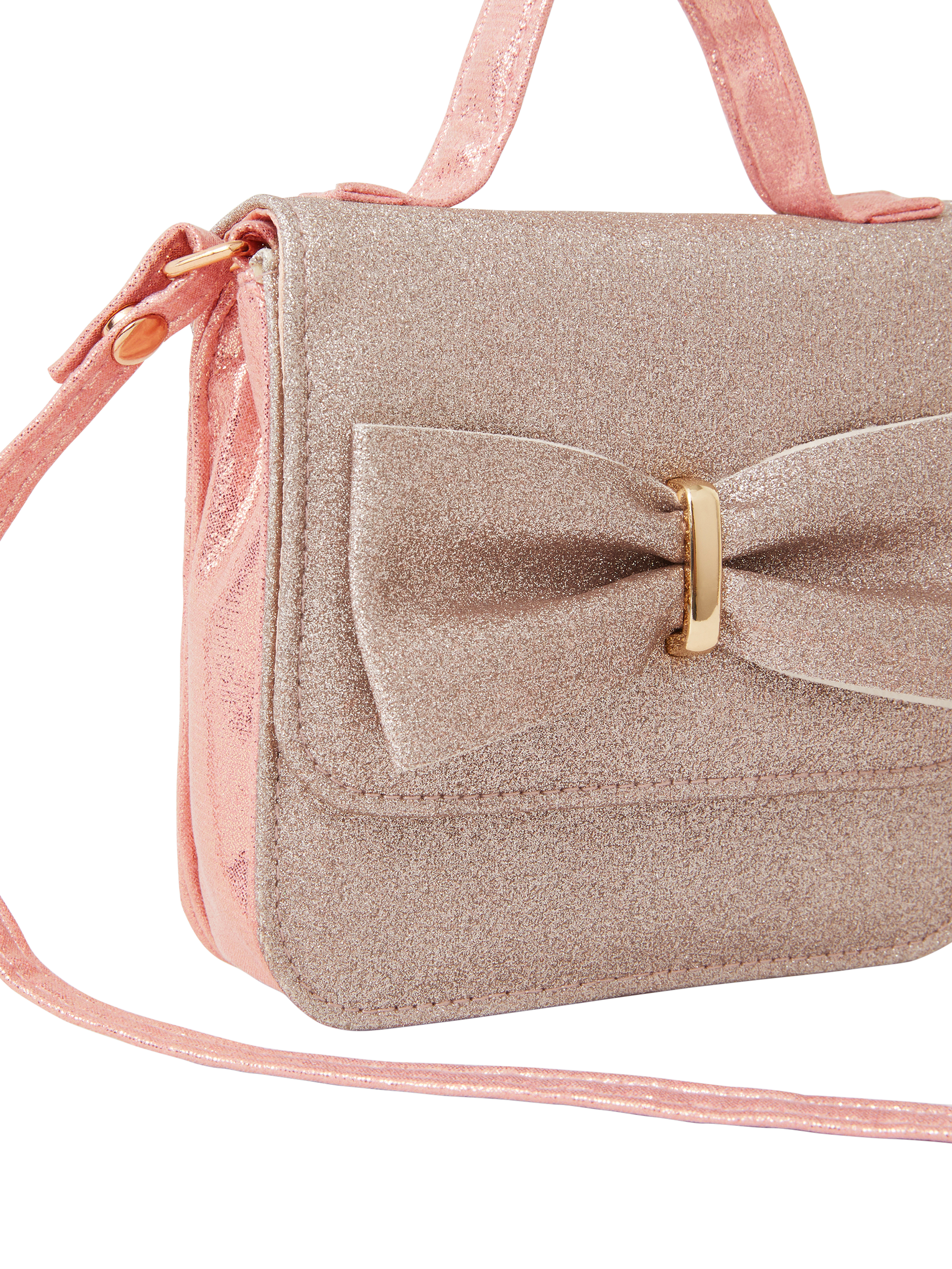 Product image 4 of 4, which shows Angels by Accessorize Kids' Glitter Party Bag, Pink