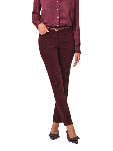 Pure Collection Velvet Skinny Jeans, Red, Red