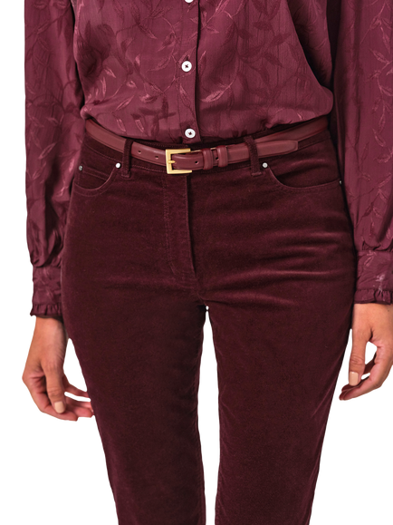 Pure Collection Velvet Skinny Jeans, Red - view 2, Red