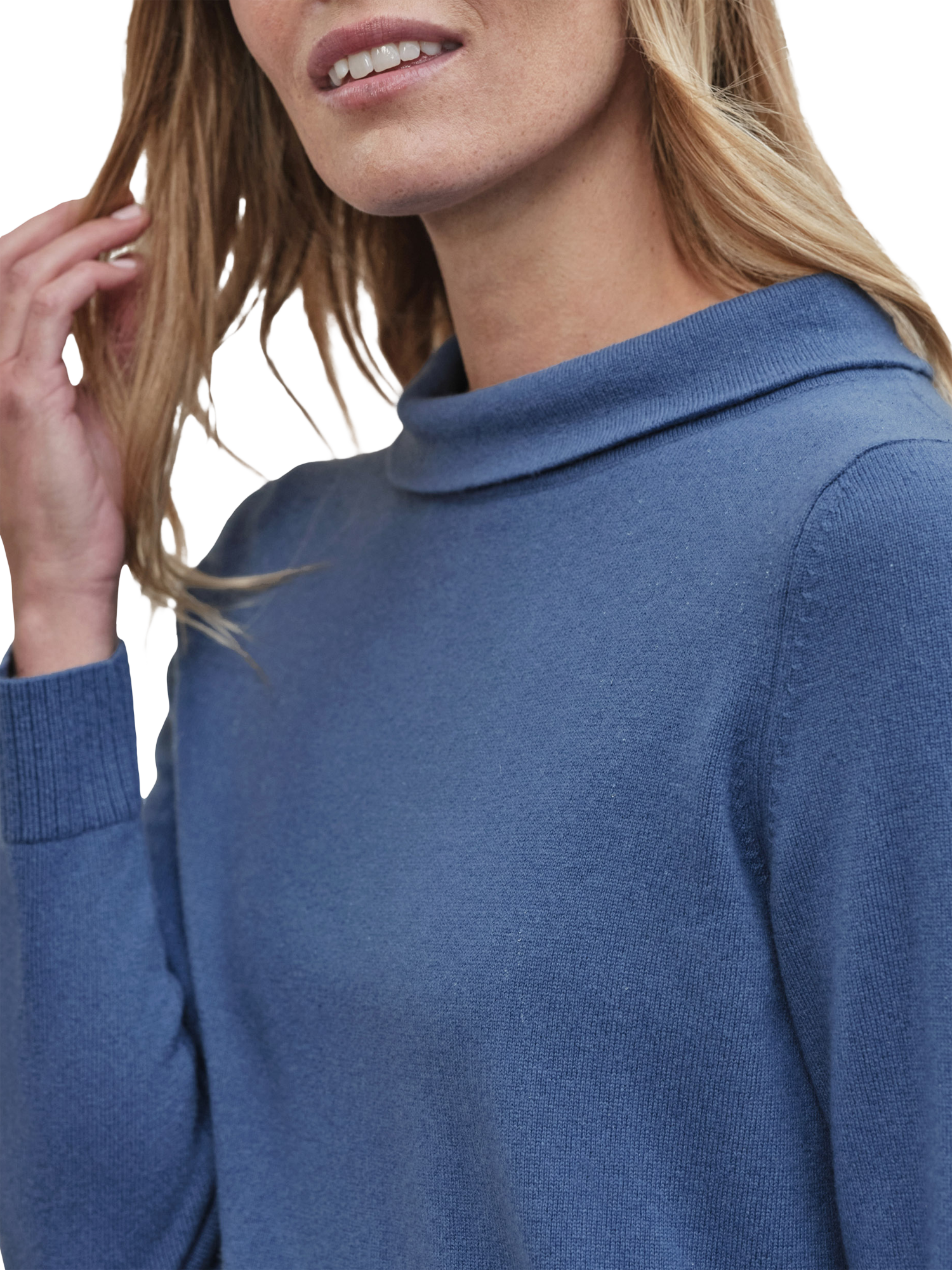Product image 3 of 3, which shows Pure Collection Bardot Pure Cashmere Jumper, Sapphire, 8