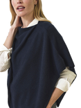 Pure Collection Gass Pure Cashmere Poncho, Navy