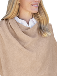 Pure Collection Gass Pure Cashmere Poncho, Camel Brown
