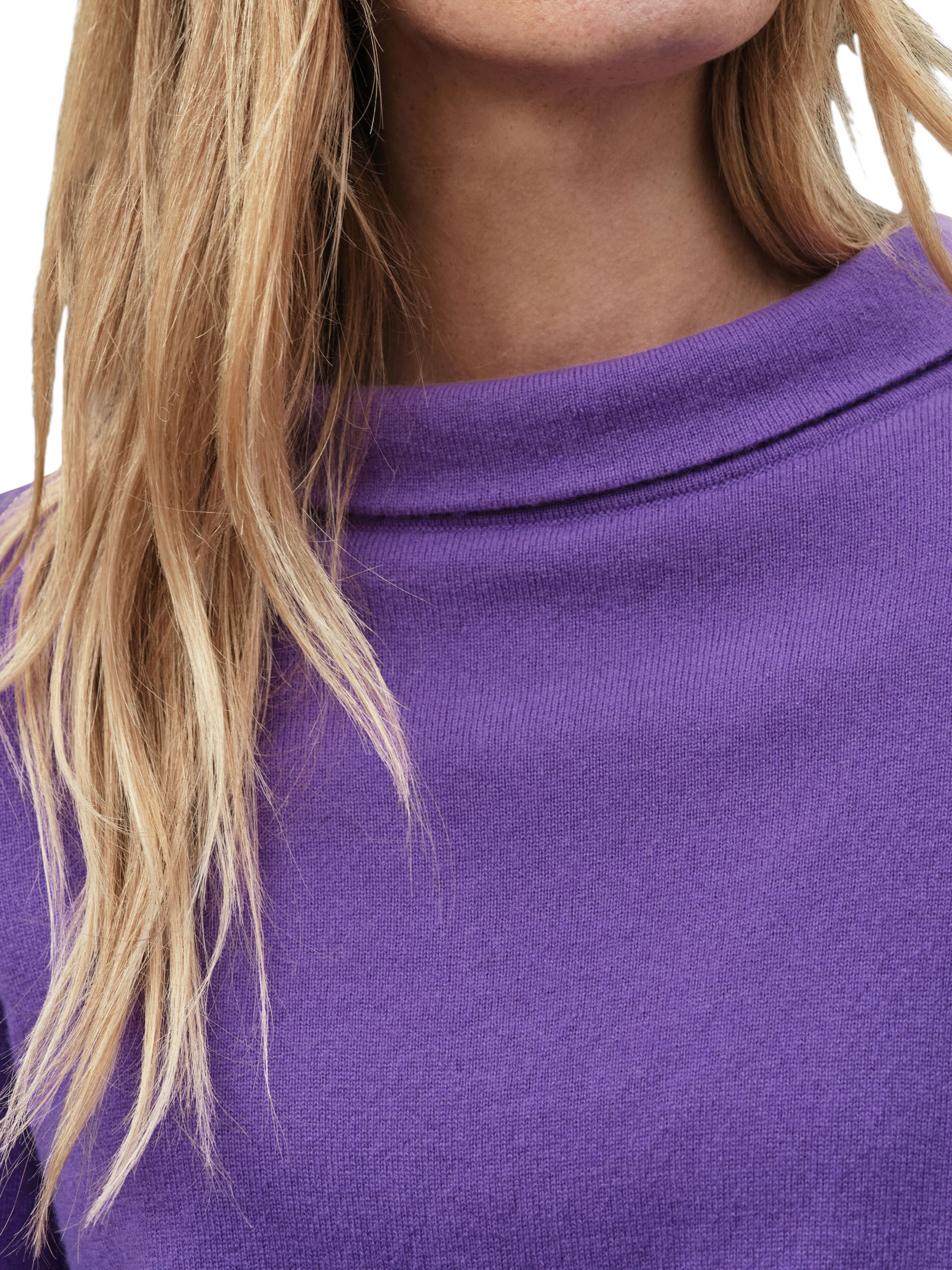 Product image 3 of 3, which shows Pure Collection Bardot Pure Cashmere Jumper, Deep Violet, 8