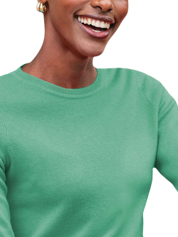 Pure Collection Crew Neck Cashmere Sweater - view 2, Mint Leaf