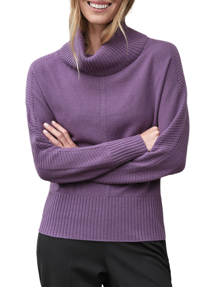 Pure Collection Cowl Neck Pure Cashmere Jumper, Grape, Grape