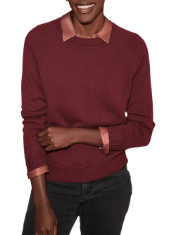 Pure Collection Lofty Raglan Sleeve Pure Cashmere Jumper, Berry