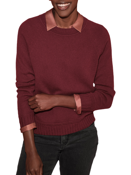 Pure Collection Lofty Raglan Sleeve Pure Cashmere Jumper, Berry