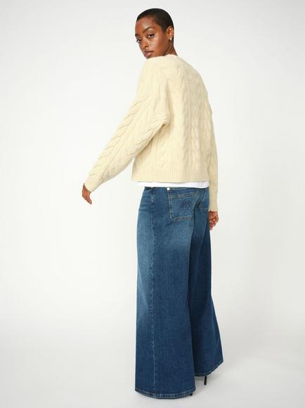 MOS MOSH Norlan Olesen Wide Leg Jeans, Dark Blue - view 2, Dark Blue
