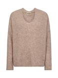 MOS MOSH Thora V Neck Jumper, Doeskin