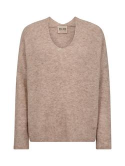 MOS MOSH Thora V Neck Jumper, Doeskin