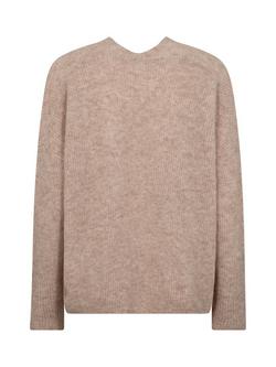 MOS MOSH Thora V Neck Jumper - view 2, Doeskin
