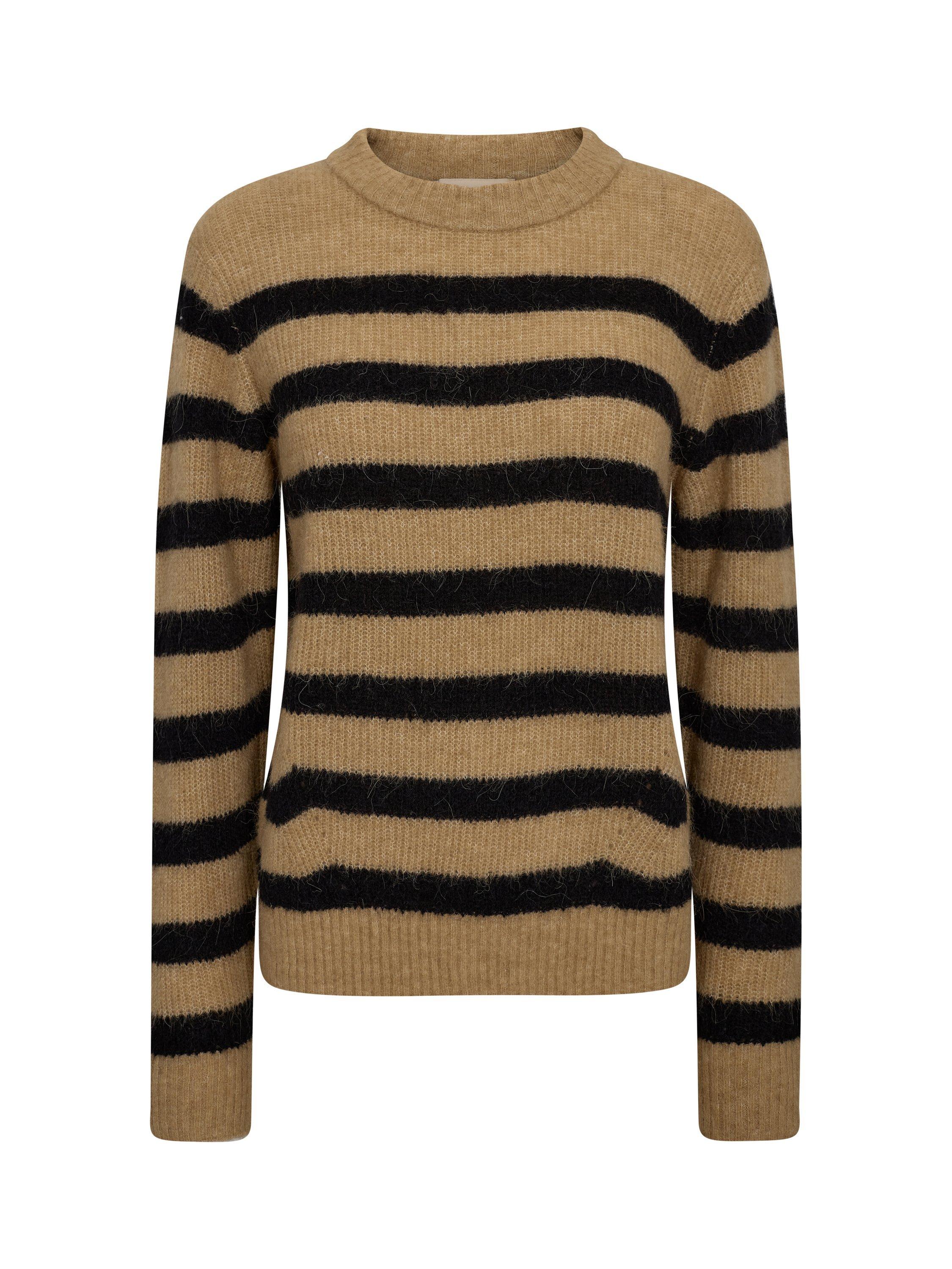 Product image 1 of 2, which shows MOS MOSH Thora Striped Jumper, True Camel, XS