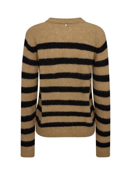 MOS MOSH Thora Striped Jumper, True Camel - view 2, True Camel