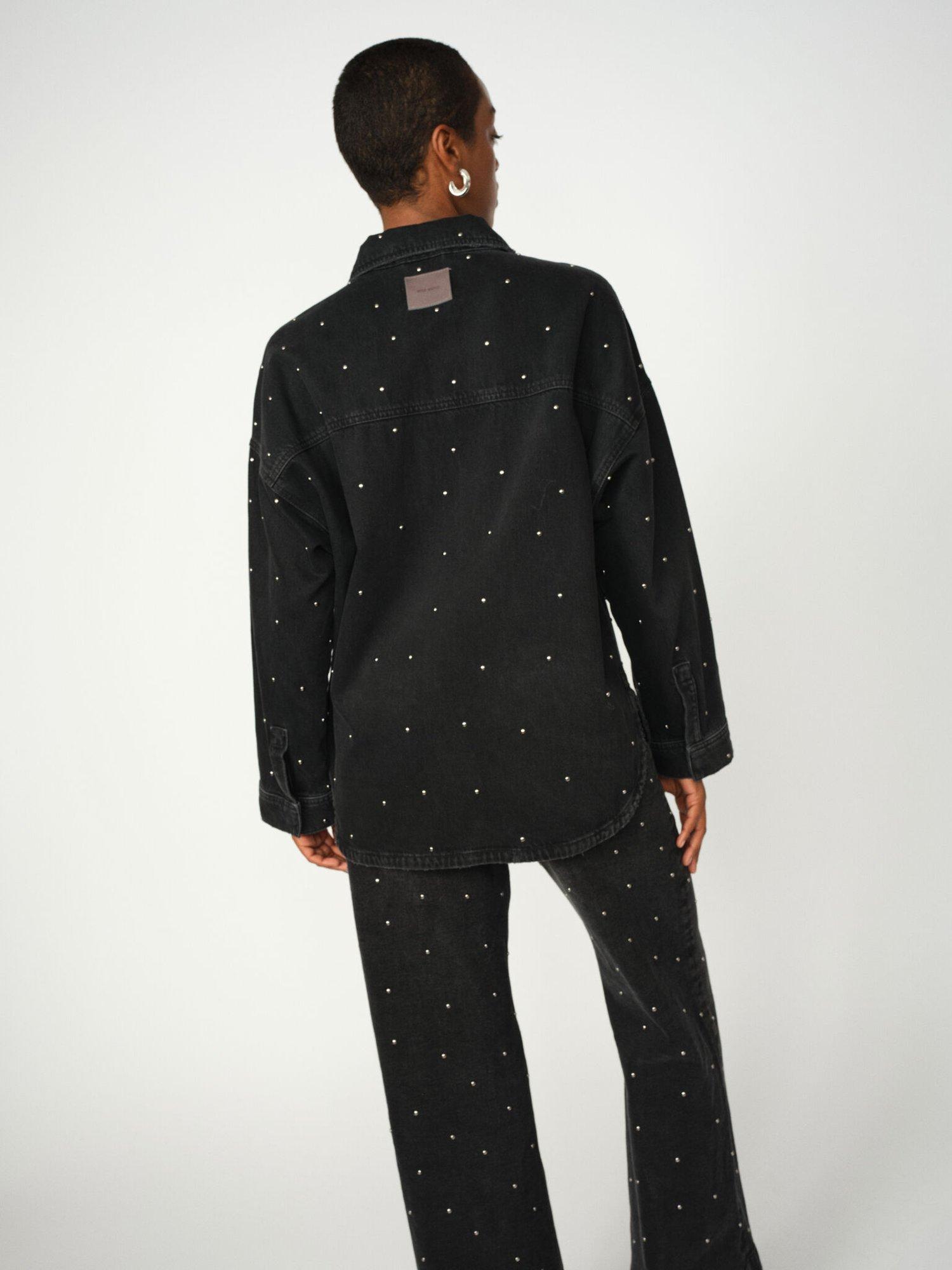 Product image 2 of 4, which shows MOS MOSH Emme Studs Denim Shirt, Dark Grey, XS