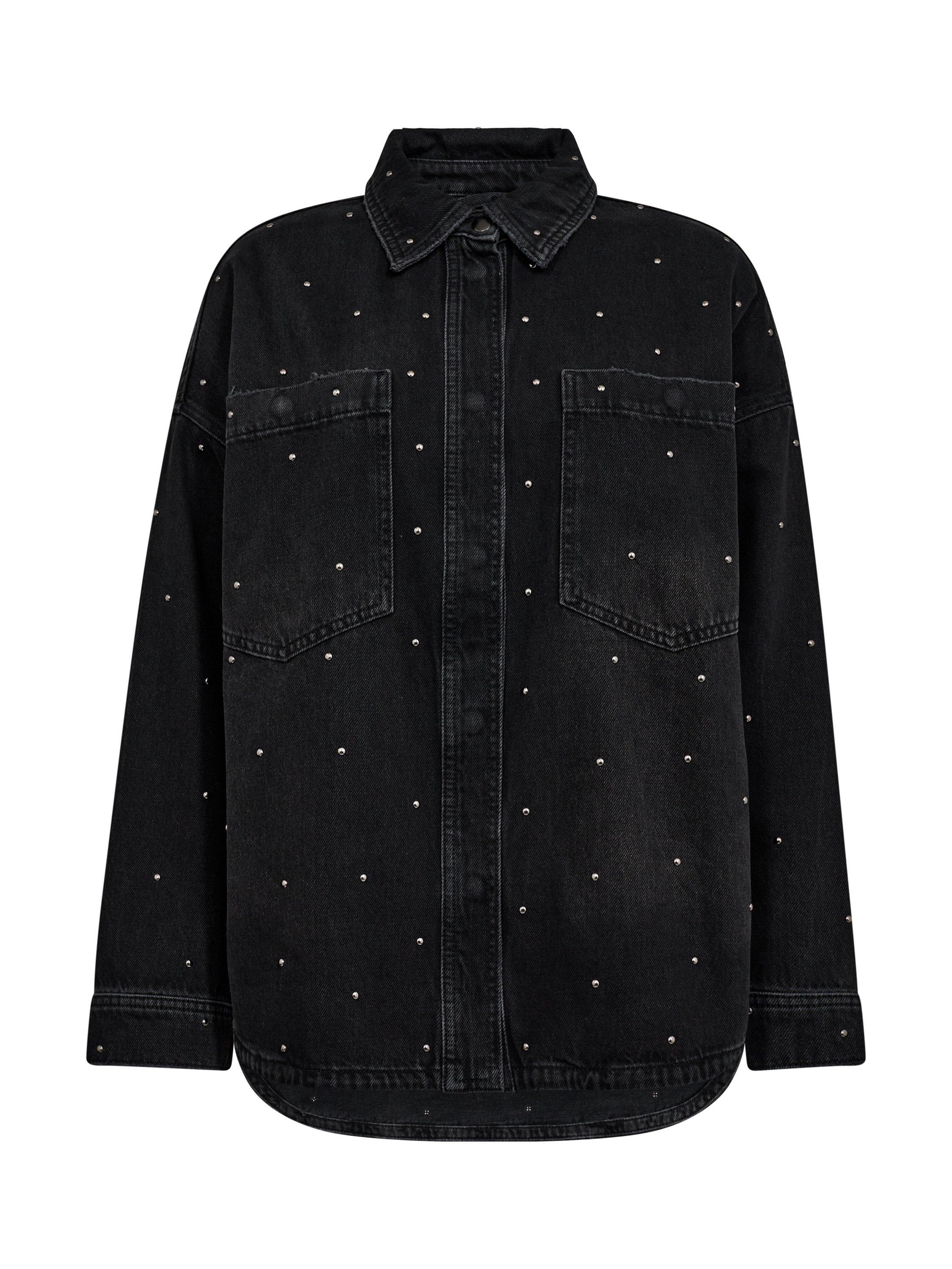 Product image 3 of 4, which shows MOS MOSH Emme Studs Denim Shirt, Dark Grey, XS