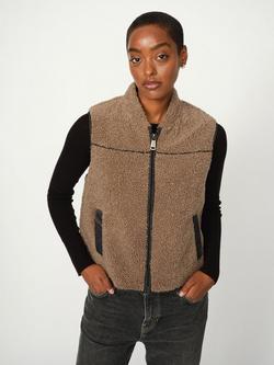 MOS MOSH Rowe Teddy Gilet, Light Brown, Light Brown
