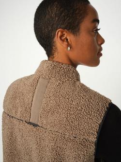 MOS MOSH Rowe Teddy Gilet, Light Brown - view 2, Light Brown