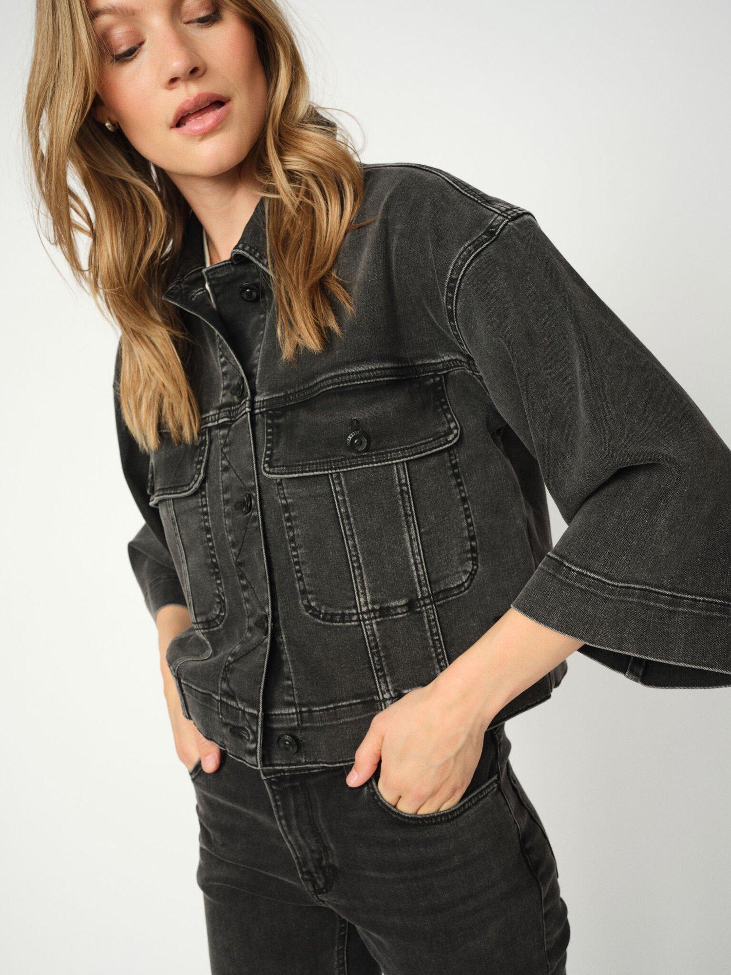 Product image 1 of 4, which shows MOS MOSH Penn Relaxed Fit Denim Jacket, Charcoal, XS
