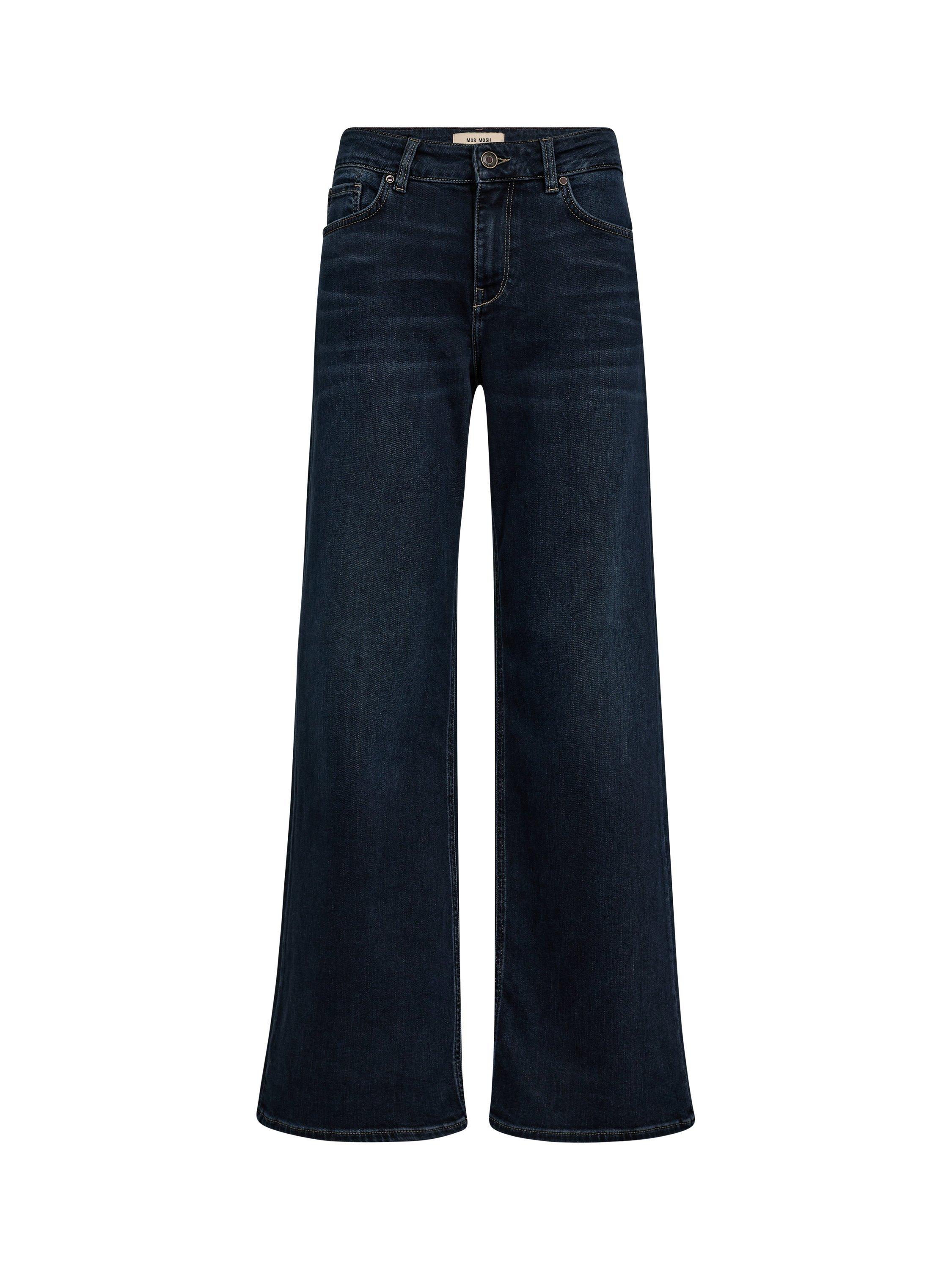 Product image 3 of 4, which shows MOS MOSH Mid Rise Wide Leg Denim Jeans, Mid Blue, 24R
