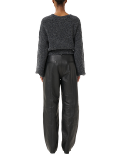 Gestuz Luciana Leather Trousers, Black - view 2, Black