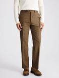 Moss Relaxed Fit Wide Leg Wool Trousers, Gold
