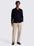 Moss Wool Flannel Wide Leg Trousers, Oatmeal